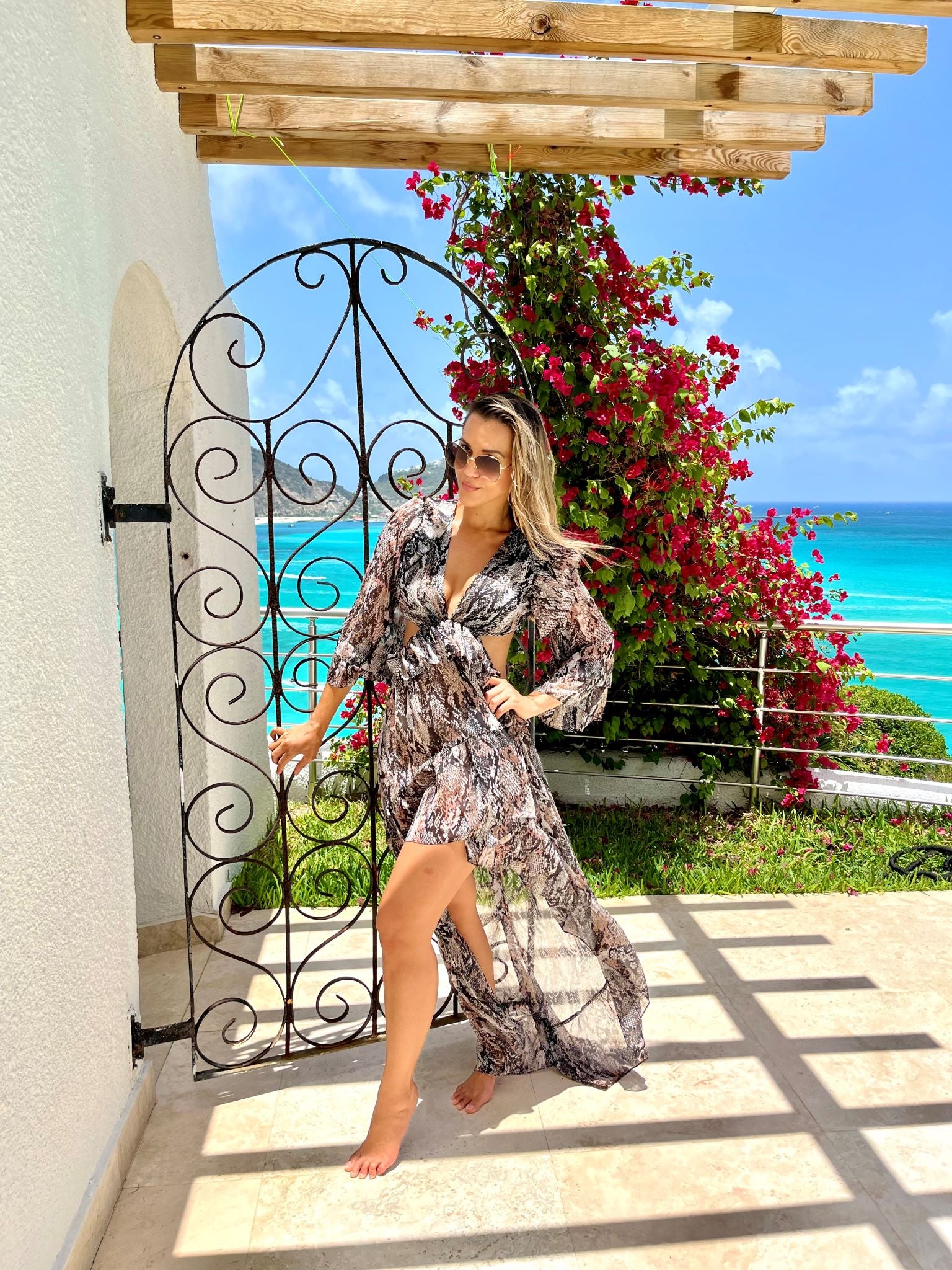 High Low Open Waist Dress