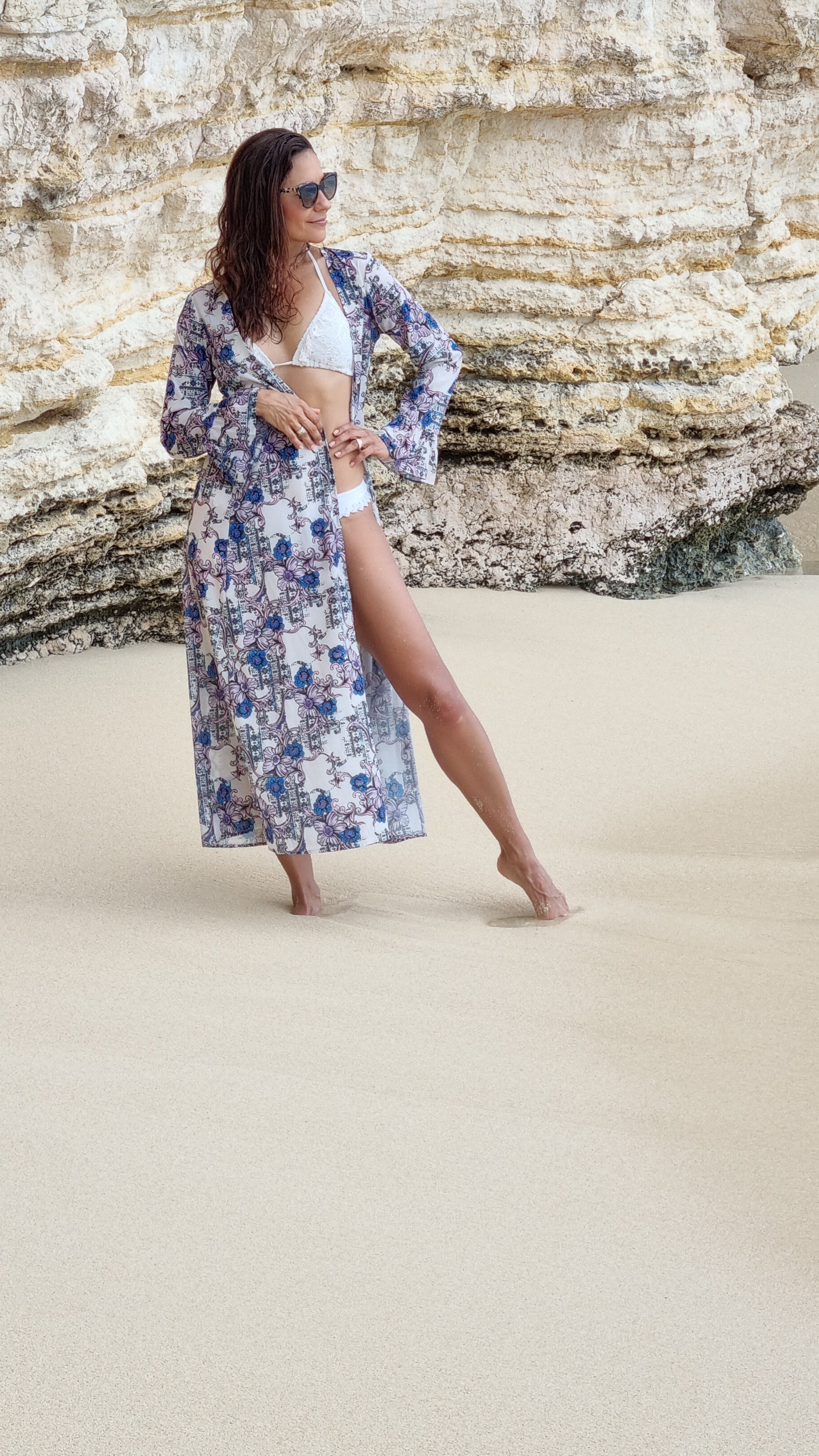 Printed Kimono with Ruffle Sleeve Wholesale