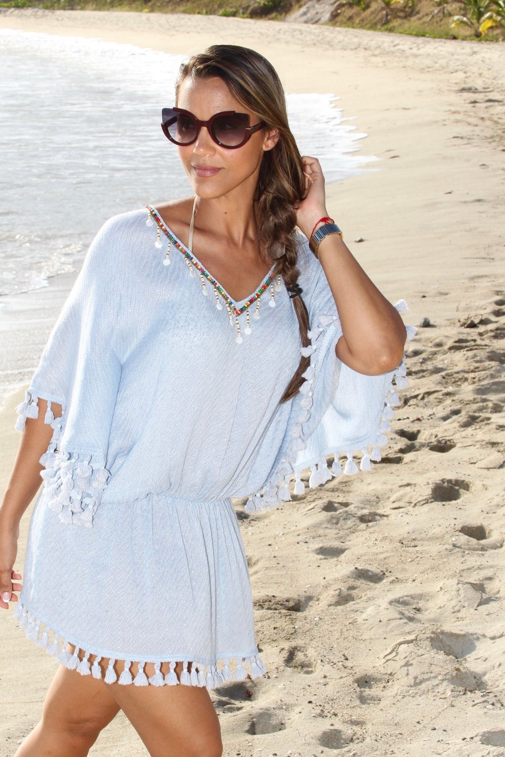 Shell and Beadwork Short Tunic