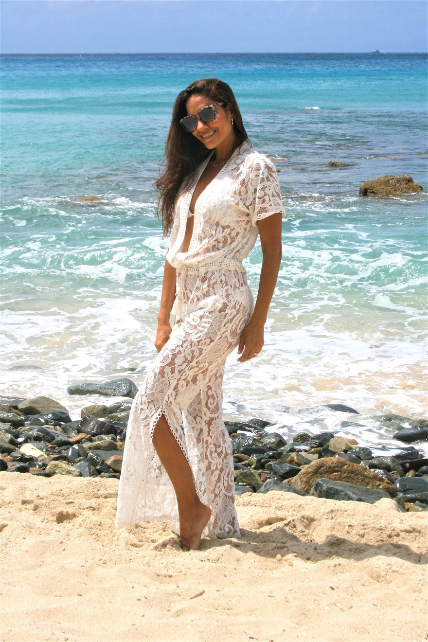White Lace Jumpsuit Wholesale