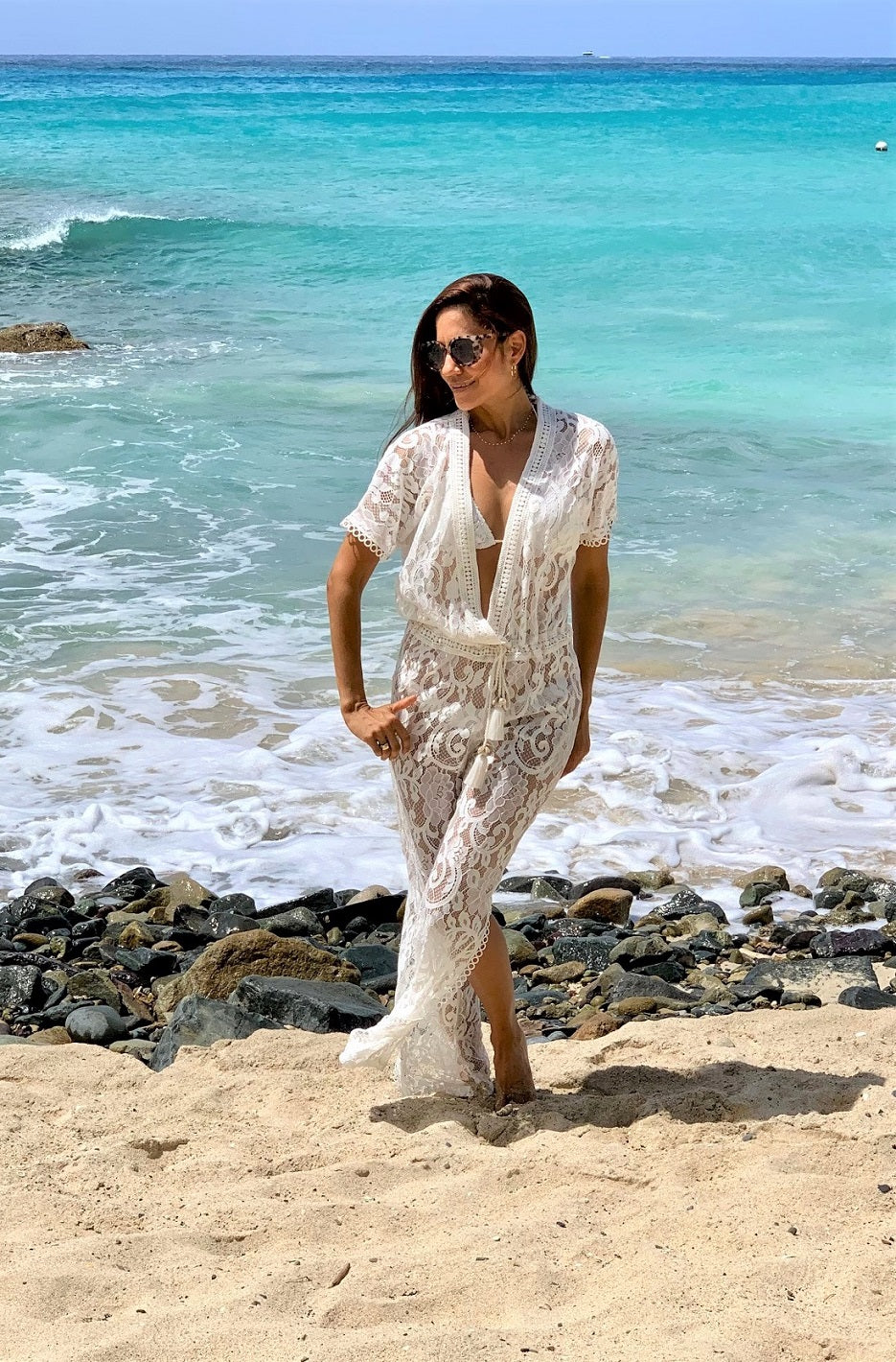 White Lace Jumpsuit Wholesale